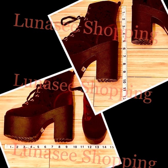 Velvet Goth platform boots - Picture 4 of 5